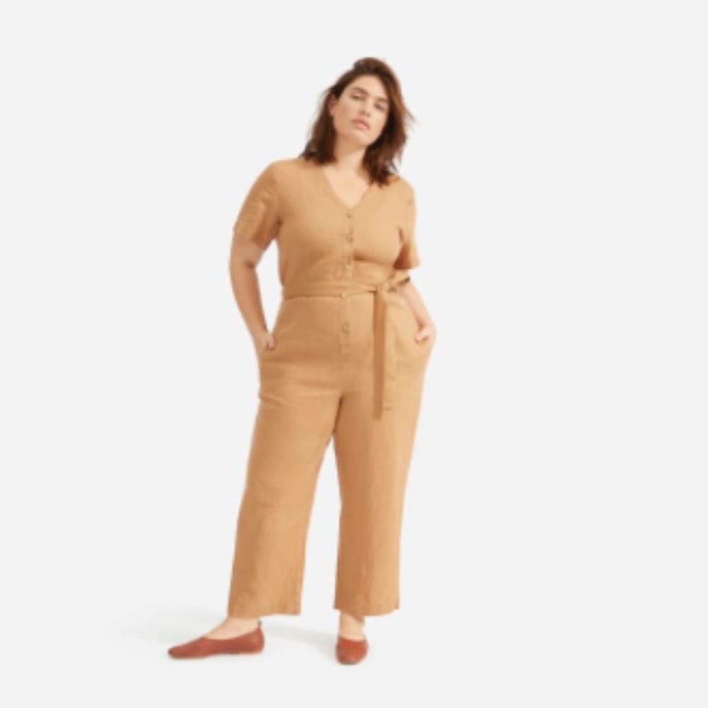 Everlane 100% Linen Short-sleeve Jumpsuit